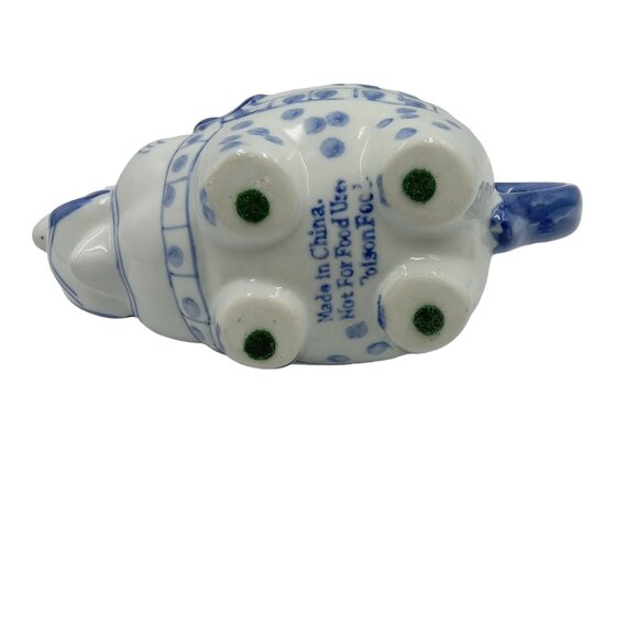 Elephant Teapot Blue & White Decorative Ceramic Decor Not for Food or Drink - Picture 11 of 12